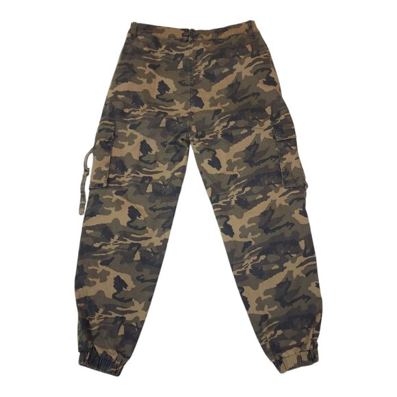 Fashion Nova Mens Camouflage Cargo Pants Size L Elastic Leg Opening - Picture 2 of 12